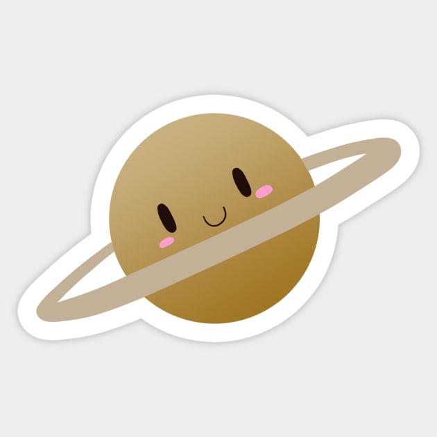 Cute Saturn Sticker by SaganPie